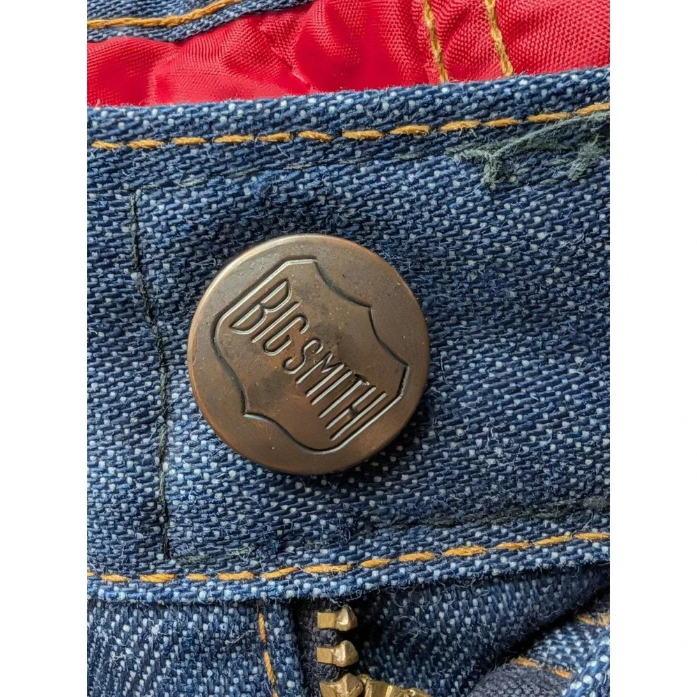 Vintage Big Smith Mens Carpenter Jeans Quilt Lined Straight Leg Men's Size 30x35